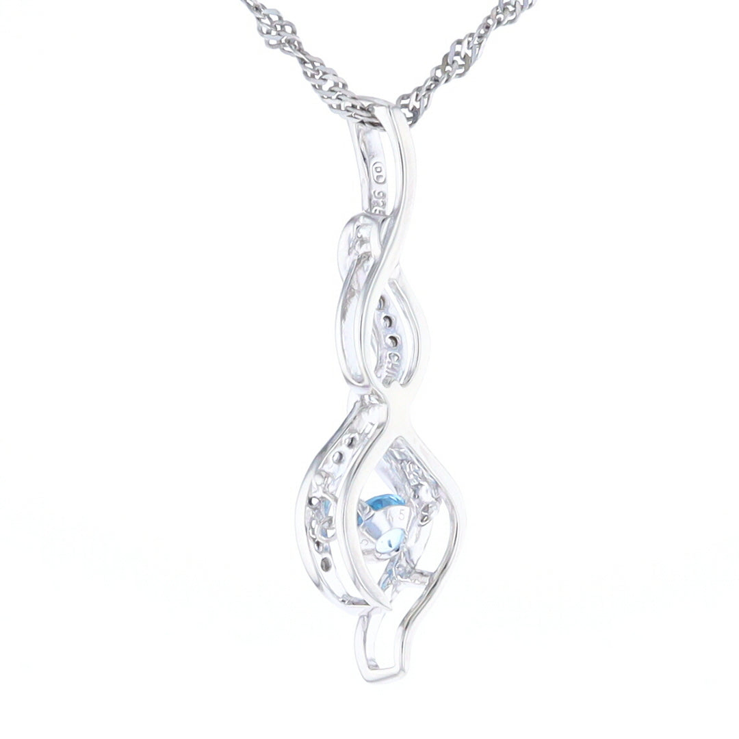 Floating Topaz Twisted Pendant