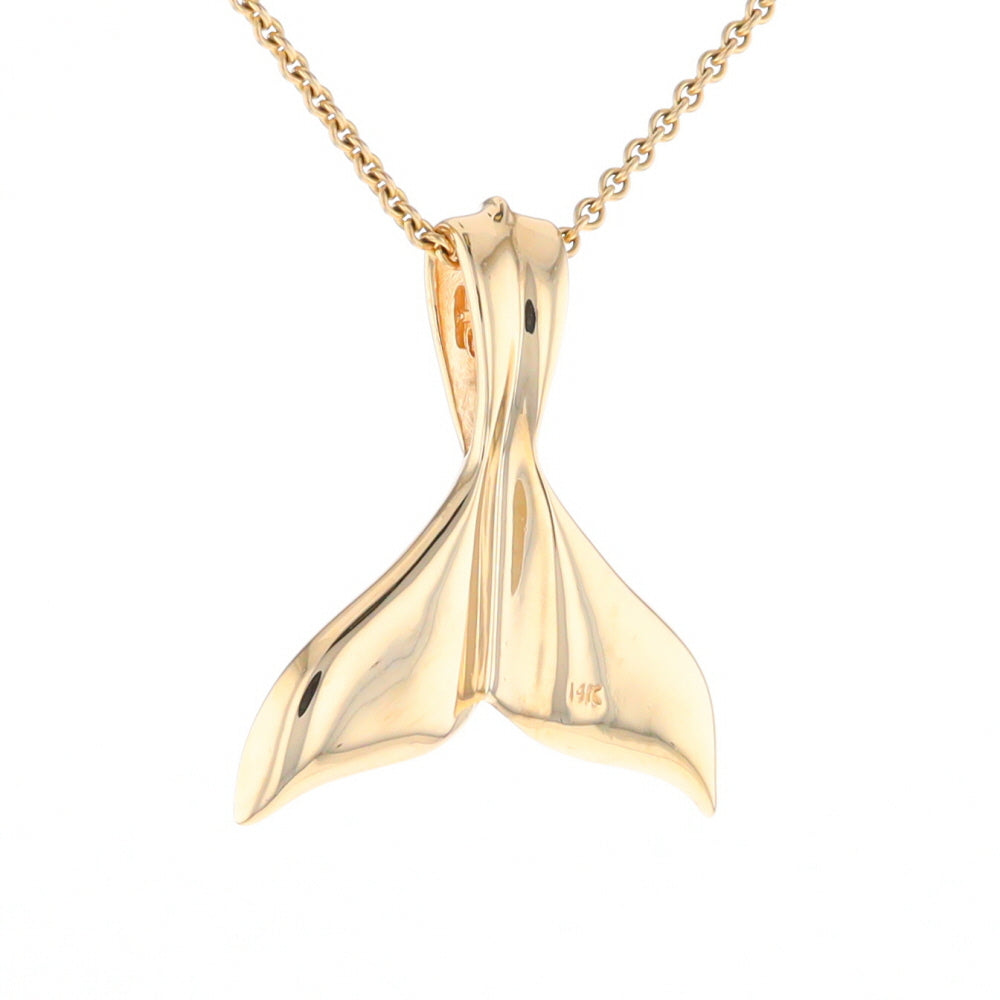 Whale Tail Necklaces Natural Gold Quartz and Nuggets Inlaid Pendant