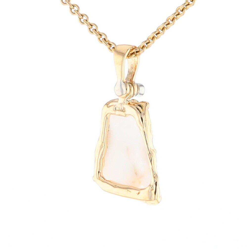 Gold Quartz Freeform Pendant