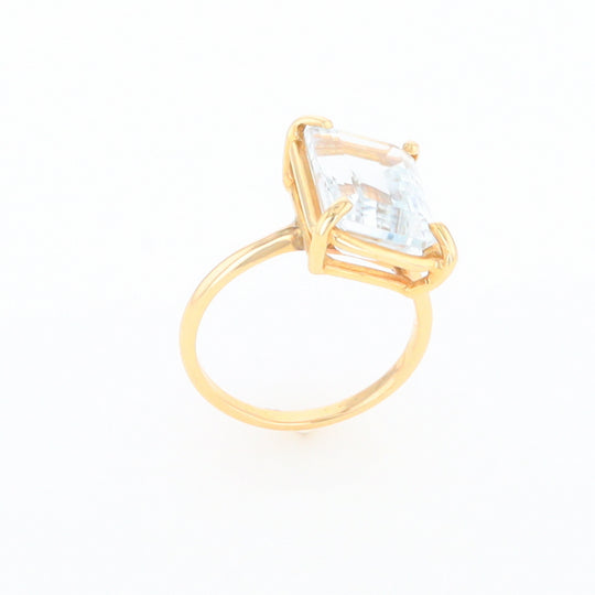 Emerald Cut Blue Topaz Ring