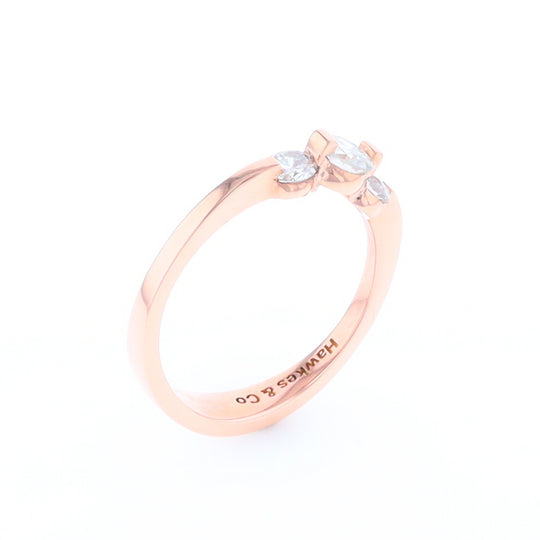 Rose Gold Three-Stone Engagement Ring