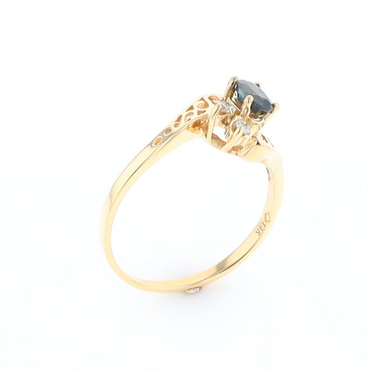 Oval Sapphire Diamond Bypass Ring