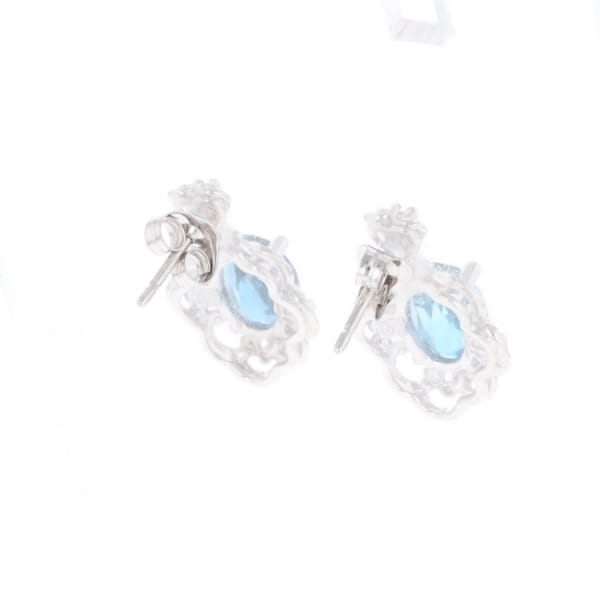 London Blue Topaz in Filigree Setting Dangle Earrings