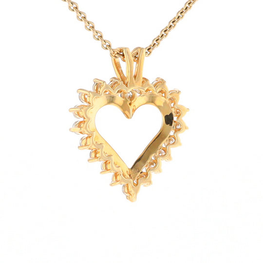 Open Heart Diamond Halo Pendant