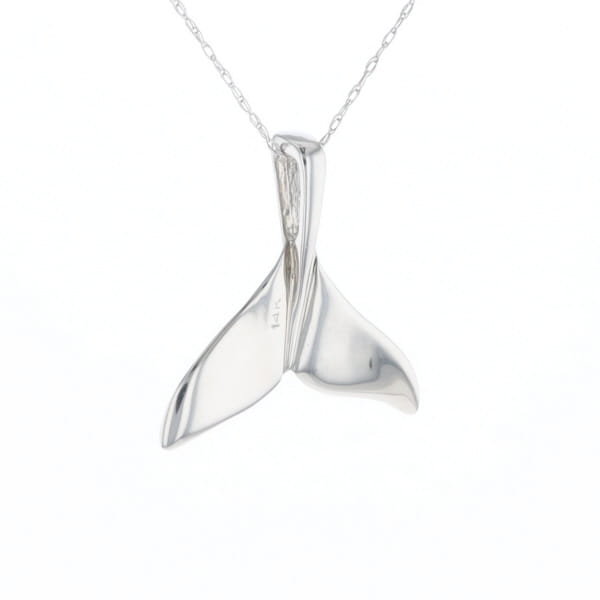 Whale Tail Pendant 14Kt Gold High Polish Realistically Designed
