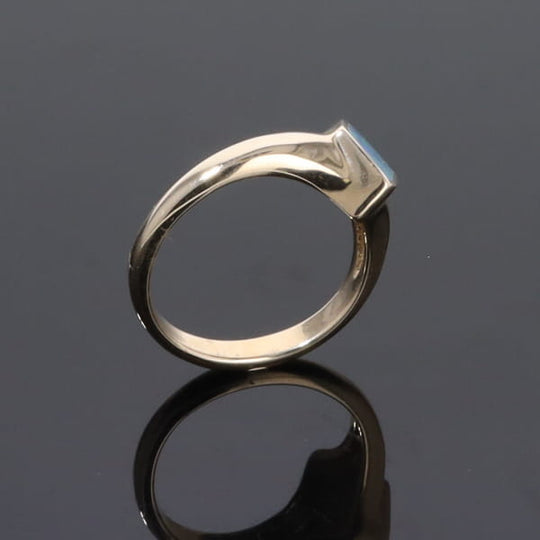 Opal Rings Diamond Shape Inlaid Design