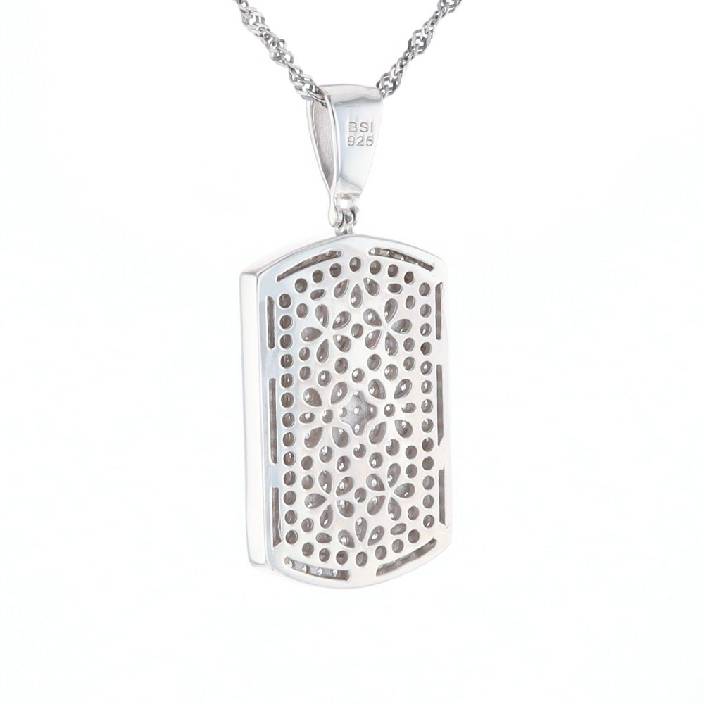 Cubic Zirconia Dog Tag Pendant