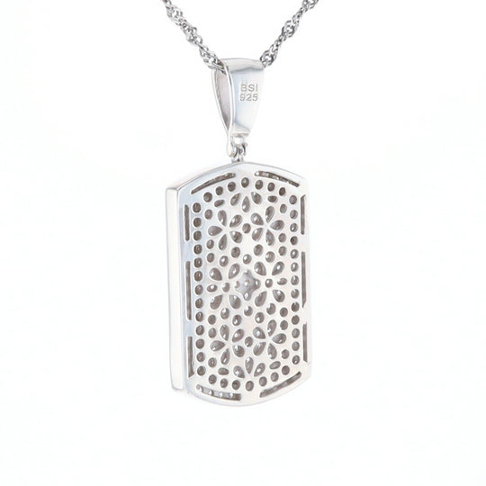 Cubic Zirconia Dog Tag Pendant