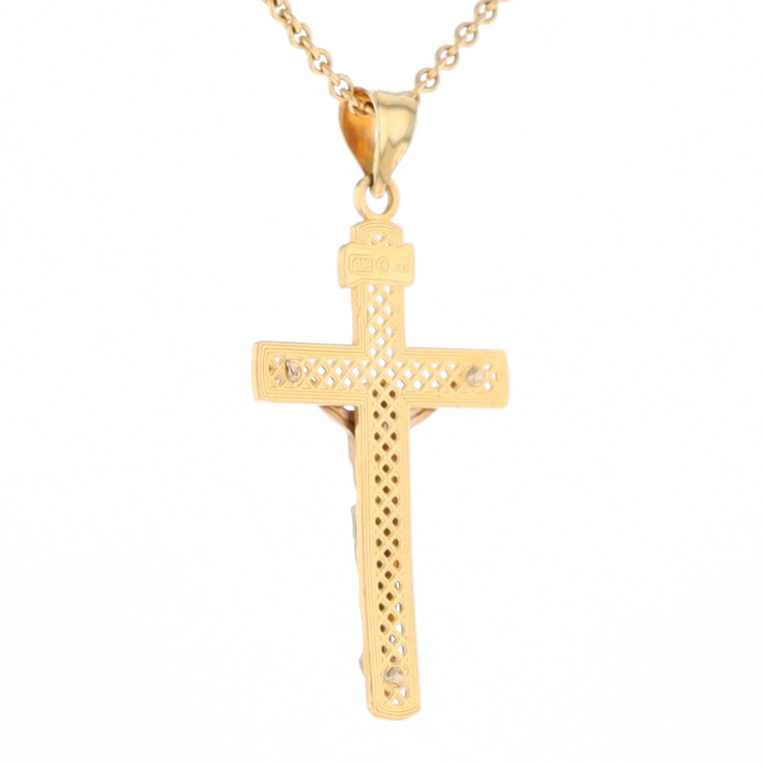 Two Tone Gold Crucifix Pendant