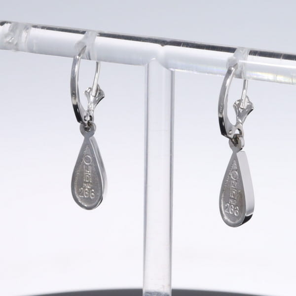 Opal Earrings Tear Drop Inlaid Design Lever Backs