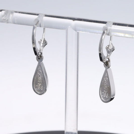Opal Earrings Tear Drop Inlaid Design Lever Backs