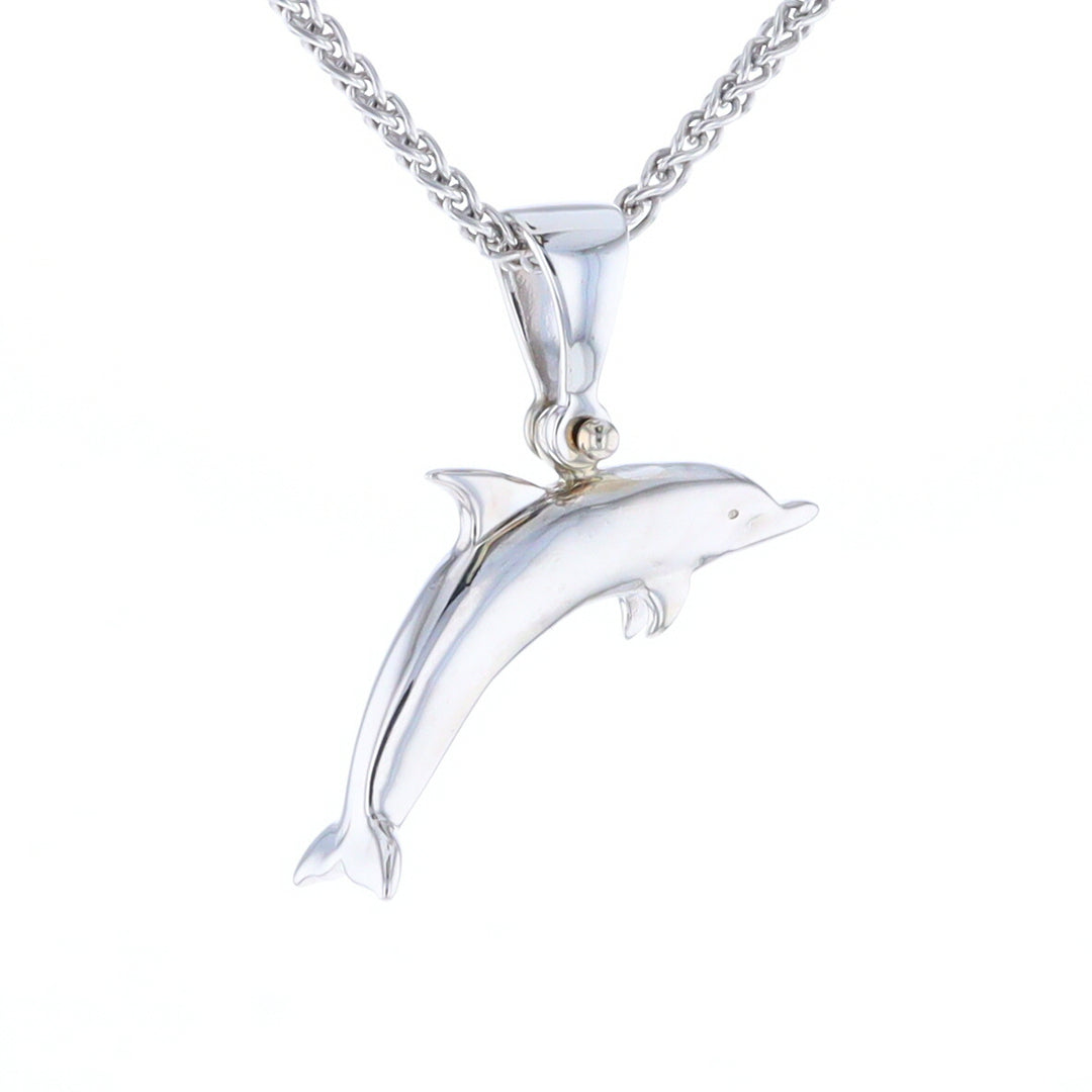 Onyx Inlaid Dolphin Pendant