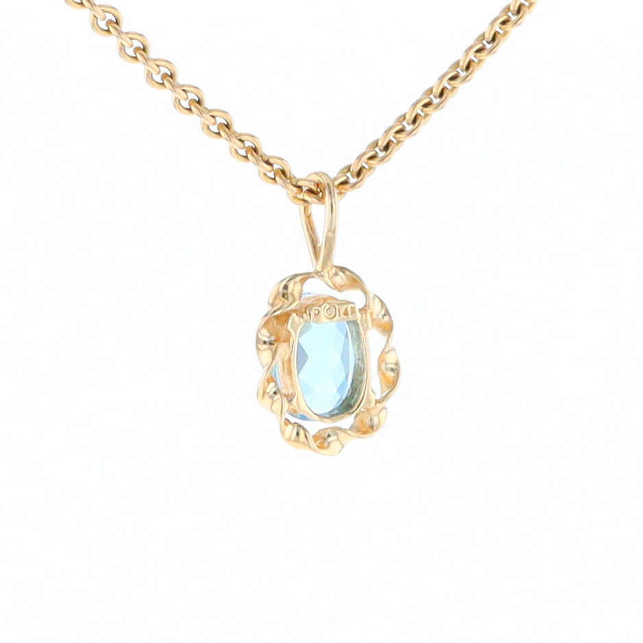 Blue Topaz Twisted Frame Pendant