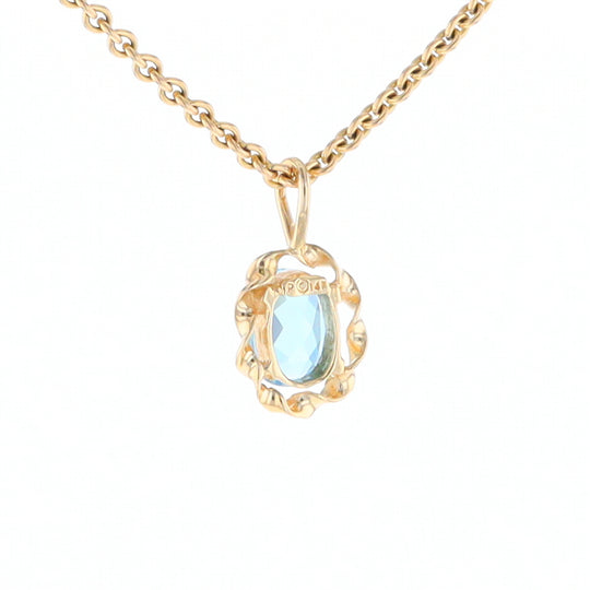 Blue Topaz Twisted Frame Pendant