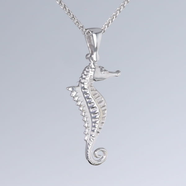 Opal Pendant Inlaid Realistic Sea Horse Design
