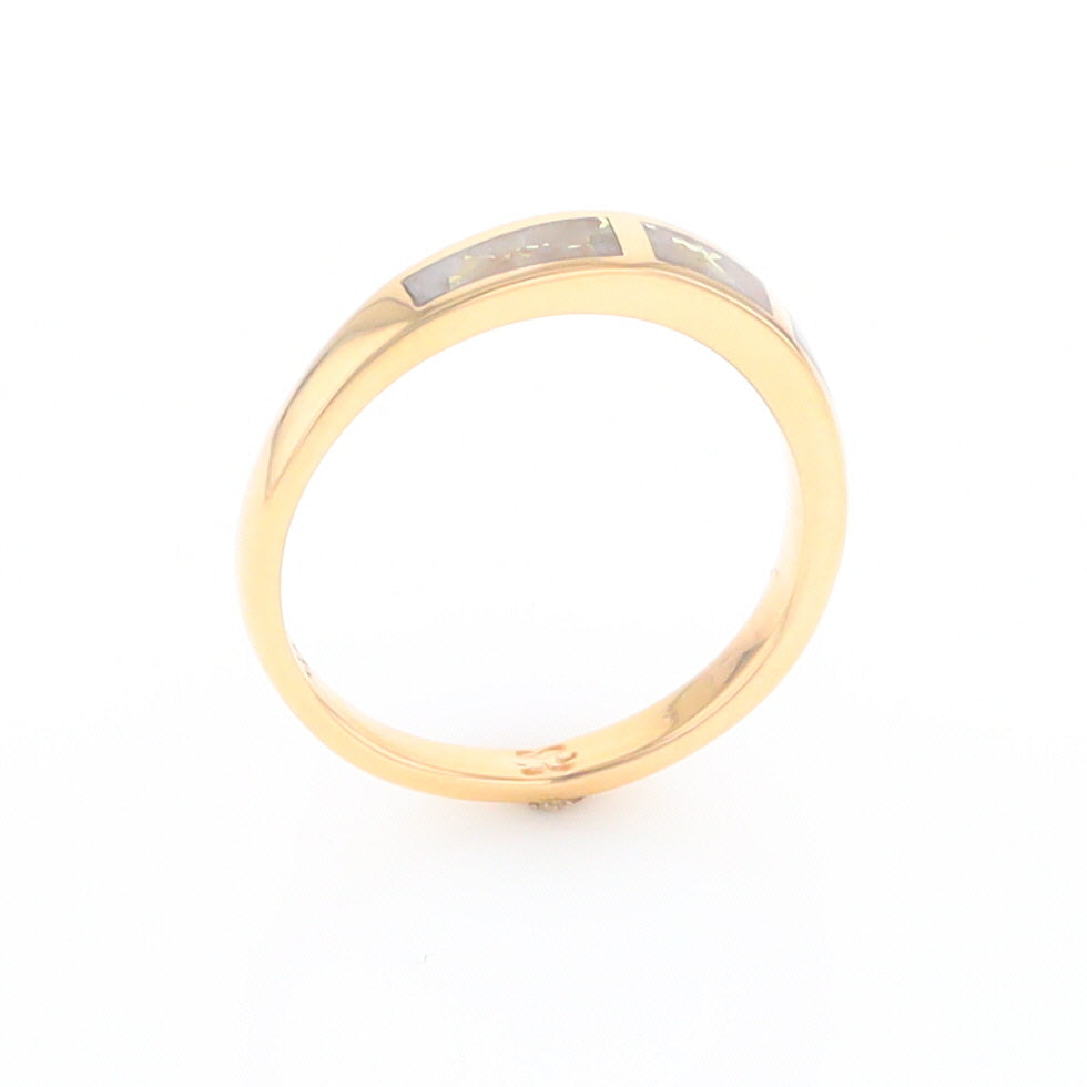 3 Section Gold Quartz Ring Lady’s Anniversary Band G2