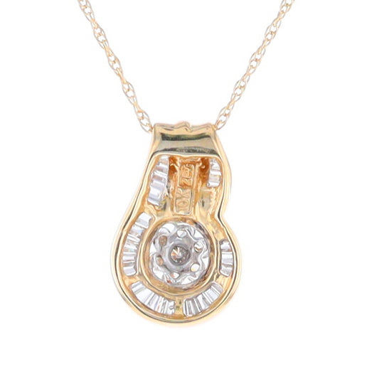 Gold Slide and Flower Diamond Pendant