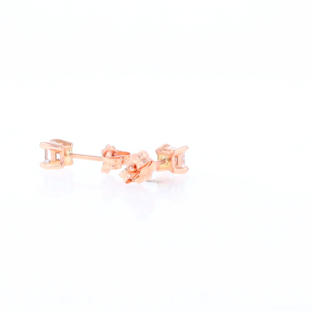 0.41ctw Princess Cut diamond Stud Earrings