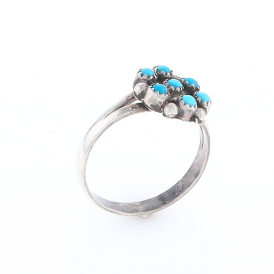 Round Turquoise Cluster Ring