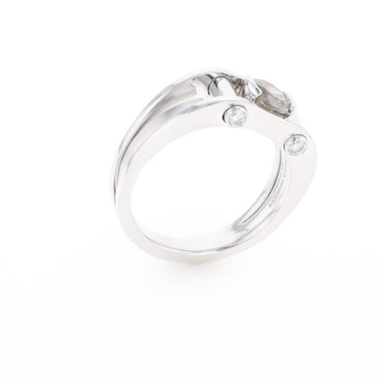 Men's Contemporary White Gold Industrial Brown Diamond Ring