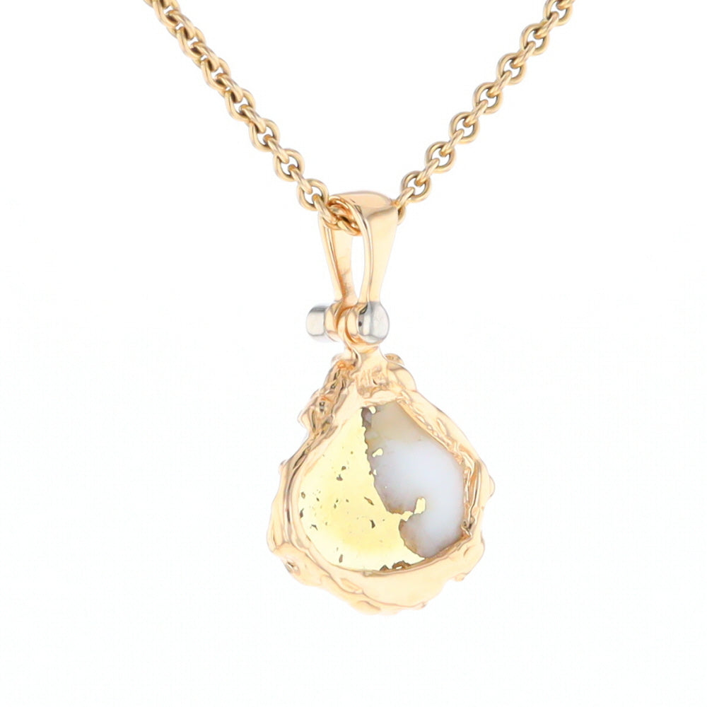 Gold Quartz Freeform Pendant