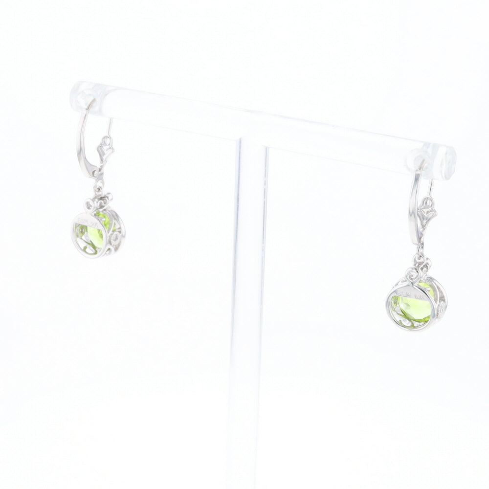 Peridot Dangle Earrings with Diamond Accents