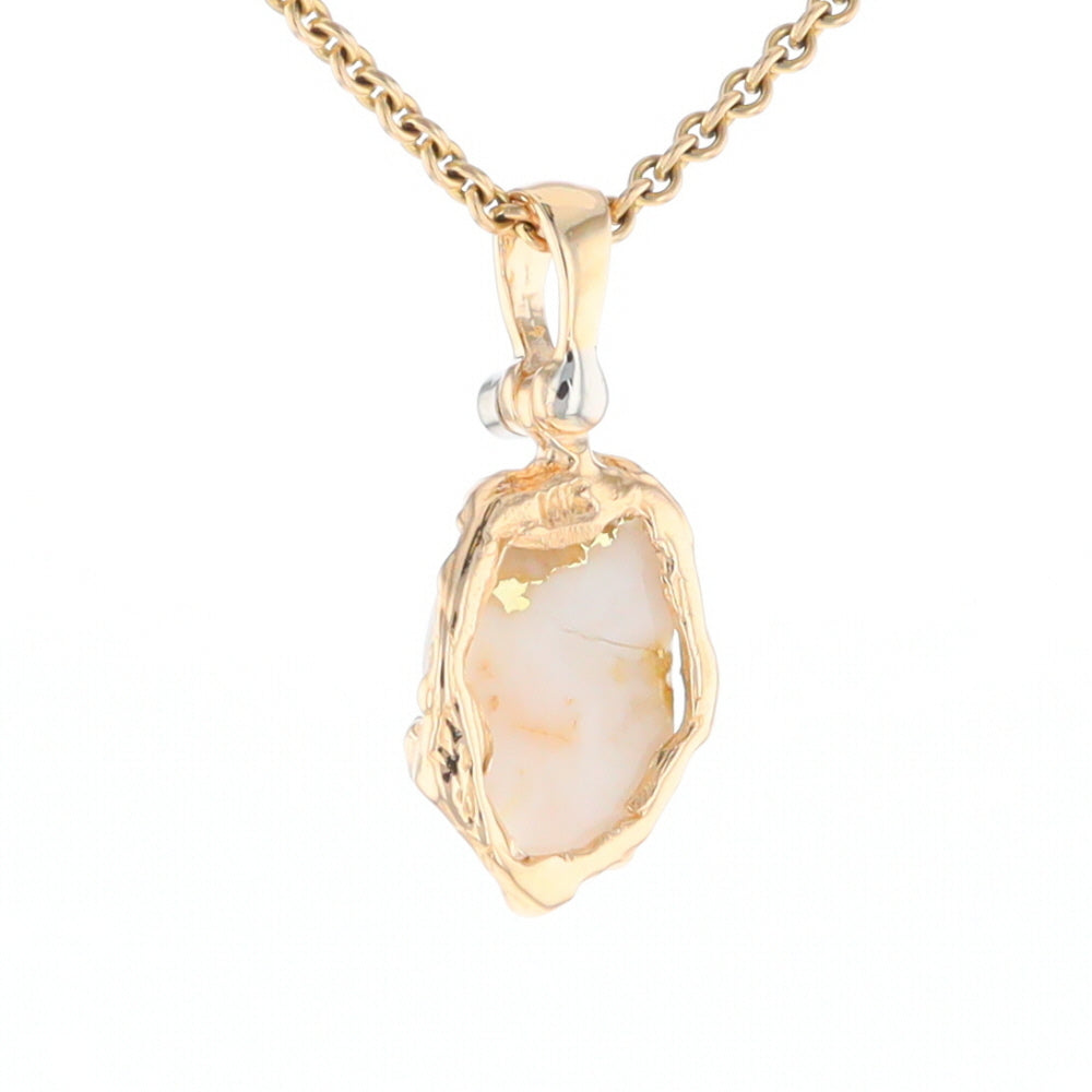 Gold Quartz Free Form Pendant