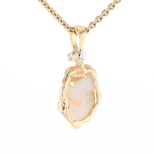 Gold Quartz Free Form Pendant