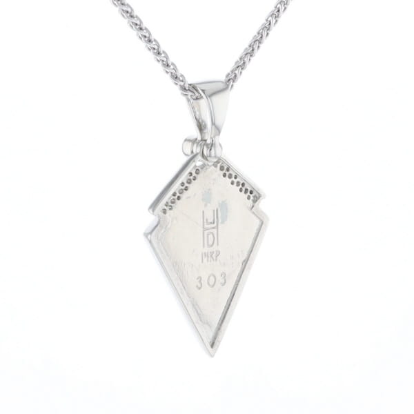 Sleeping Beauty Turquoise Kite Shaped Inlaid Pendant with 0.19ctw Diamonds