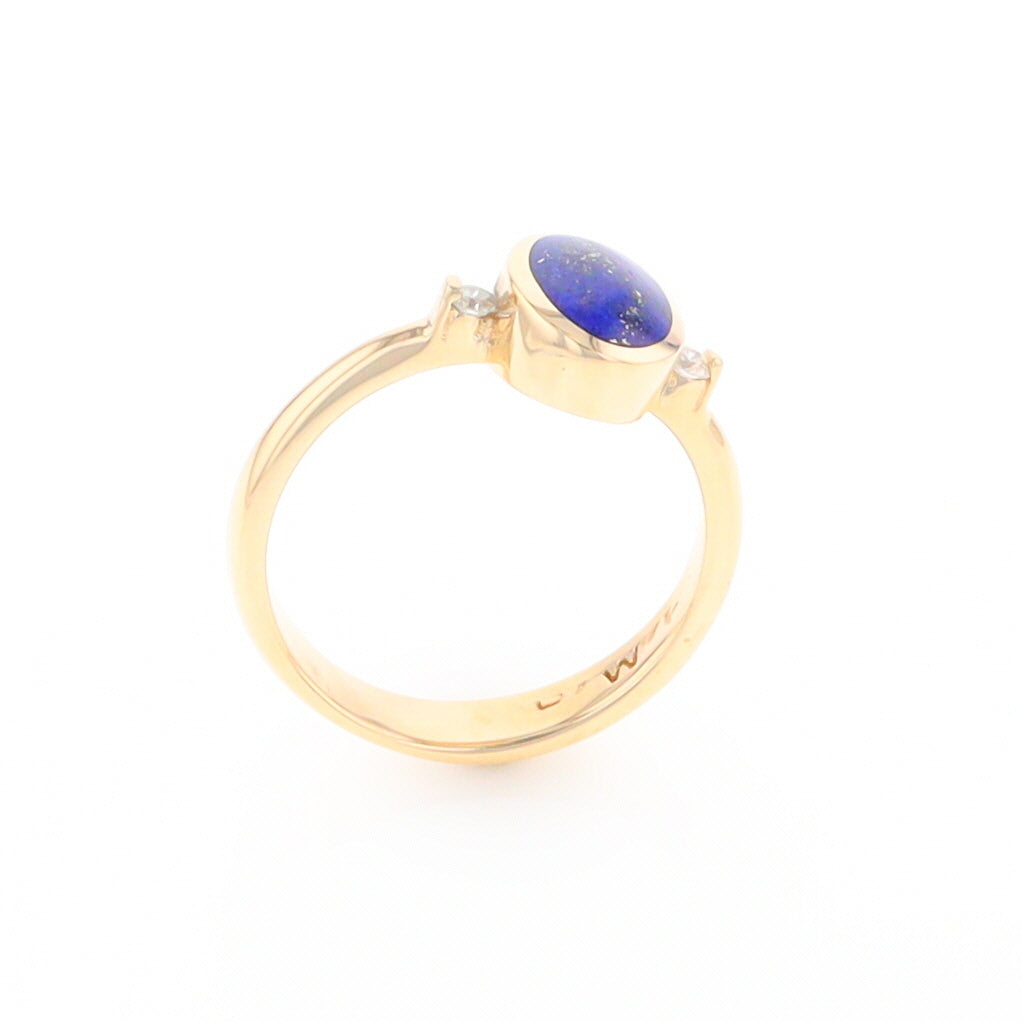 Oval Lapis Diamond Ring