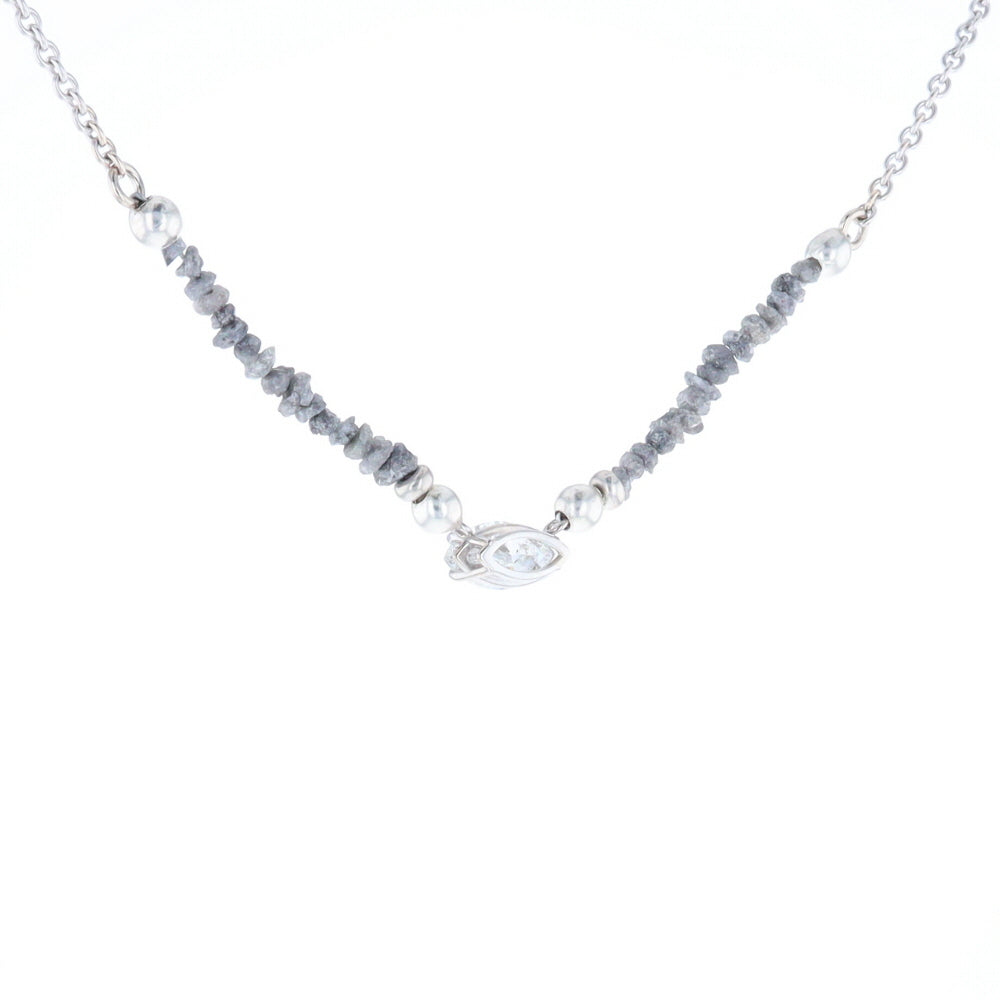 Marquise Diamond Necklace with Rough Diamond Beads