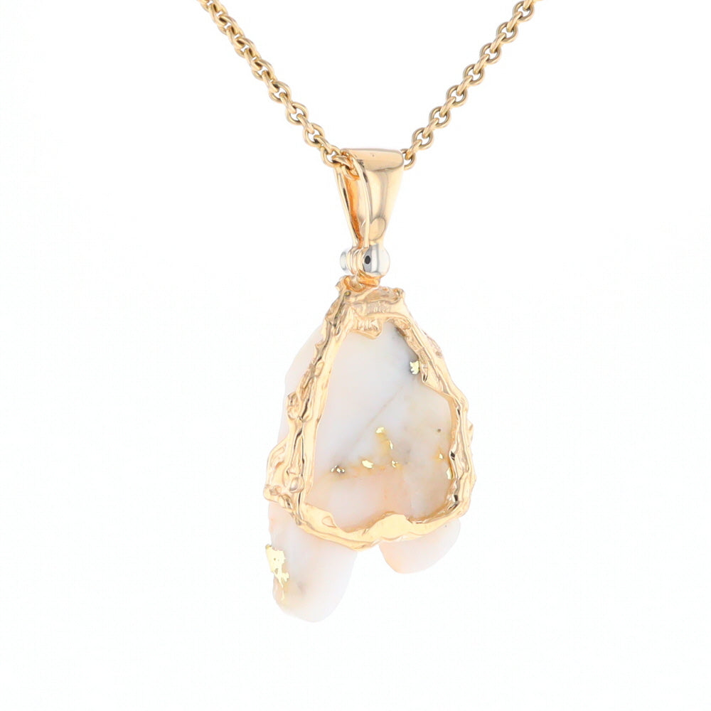 Rough Gold Quartz Freeform Pendant