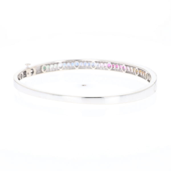 Multi-color Sapphire Cuff Bracelet with Diamond Accents