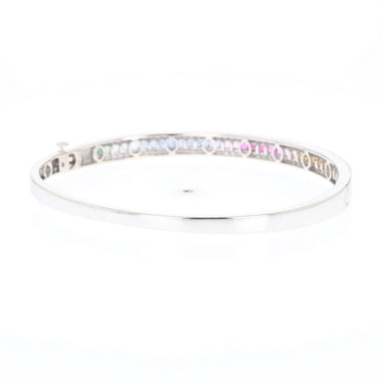 Multi-color Sapphire Cuff Bracelet with Diamond Accents