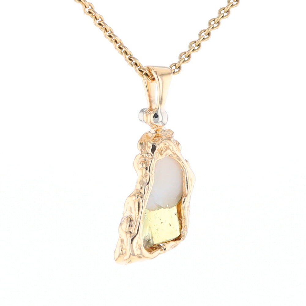 Rough Gold Quartz Freeform Pendants