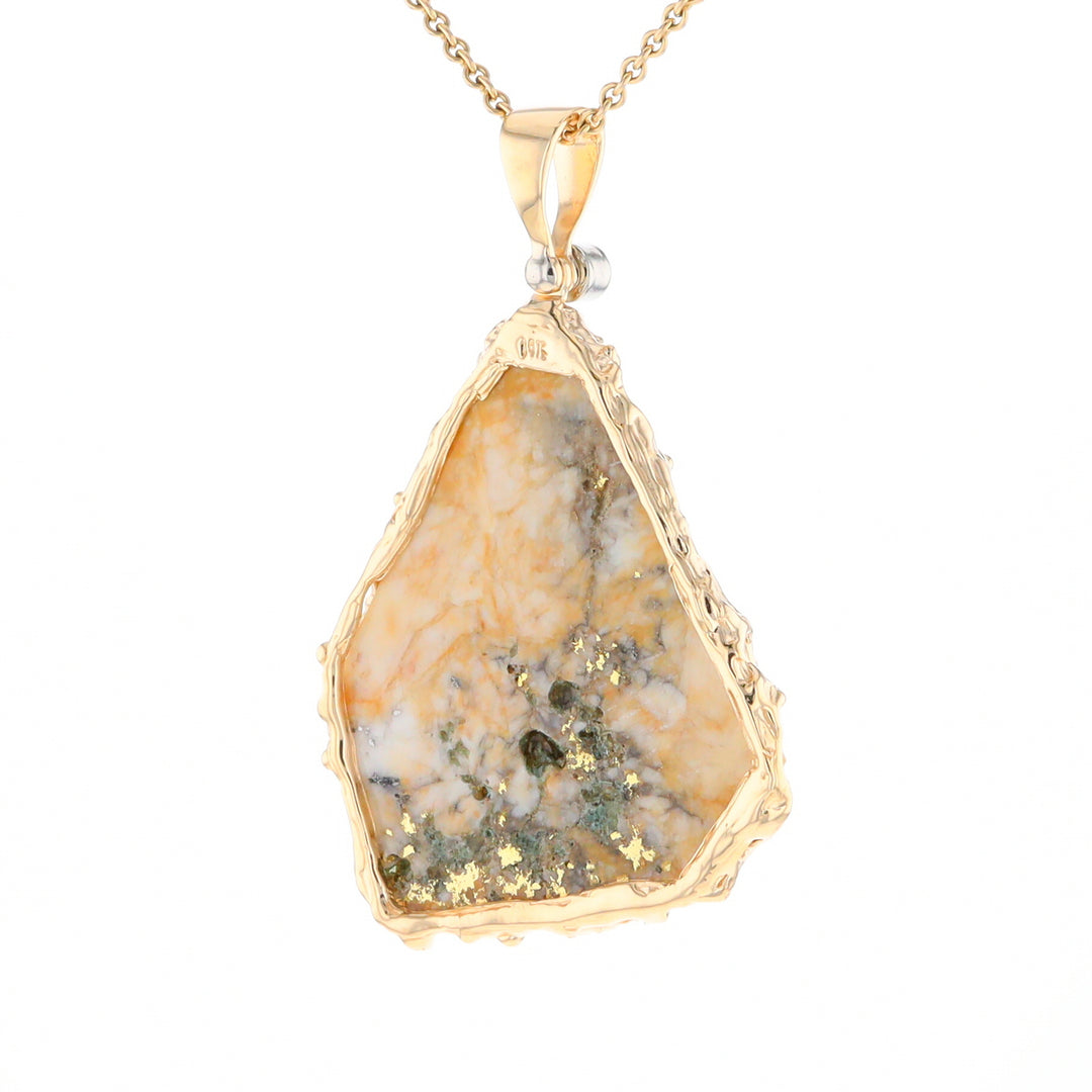 Gold Quartz Freeform Pendant (G3)