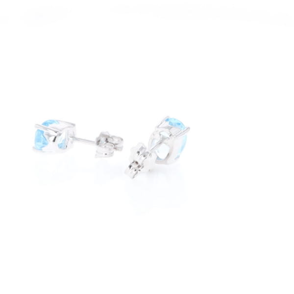Oval Blue Topaz Stud Earrings