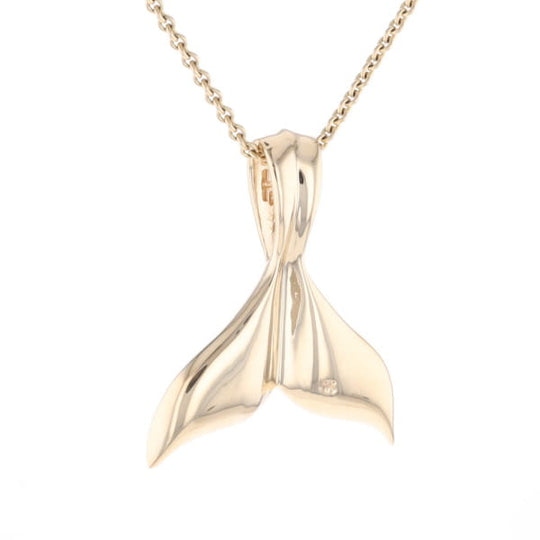 Whale Tail Natural Gold Nuggets Inlaid Pendant XL