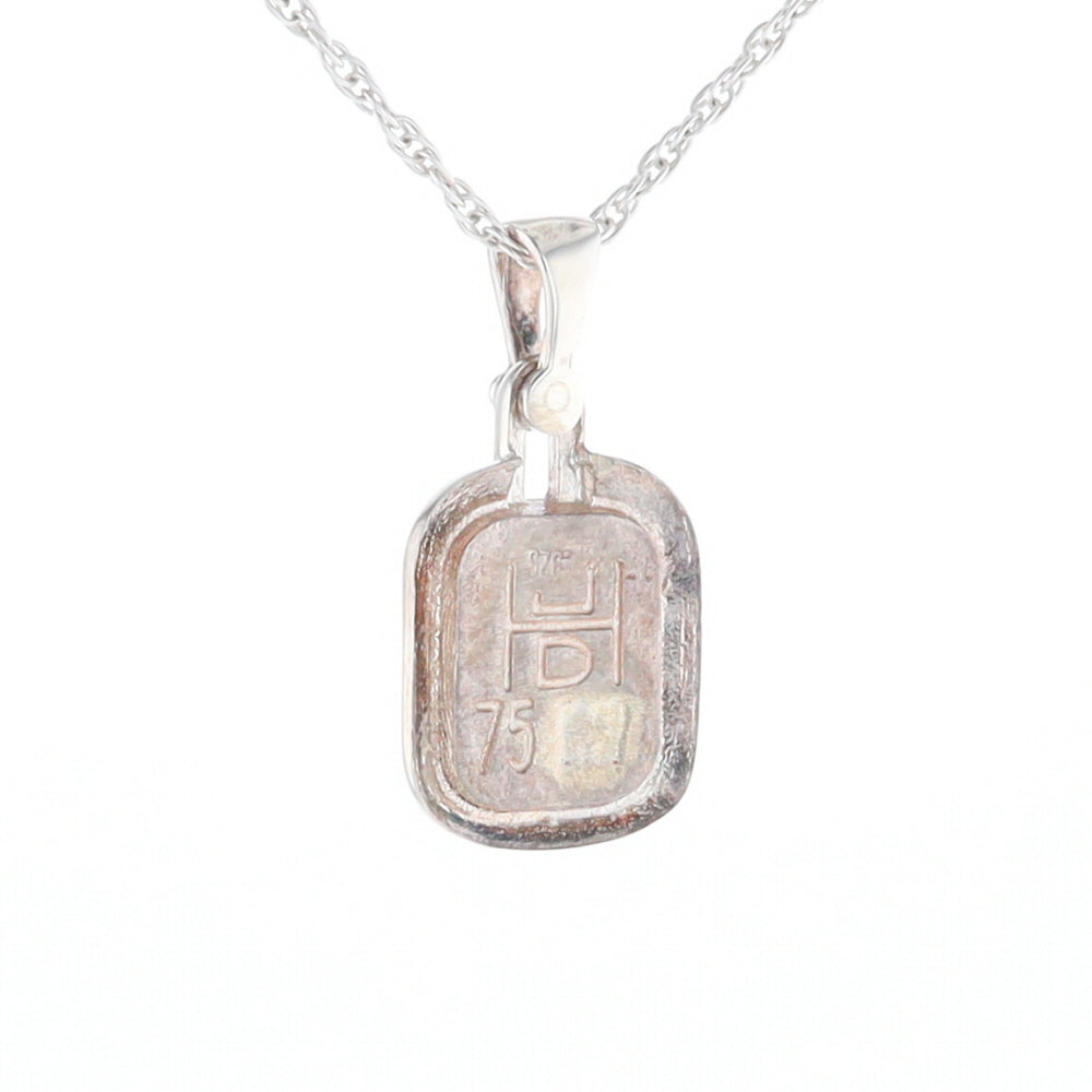 Gold Quartz Rounded Rectangle Pendant