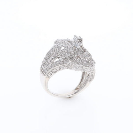 Floral Filigree Design Diamond Ring