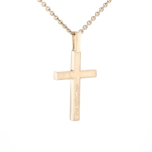 Gold Quartz Pendant 4 Section Inlaid Cross Pendant