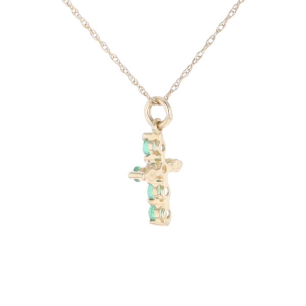 Small Emerald Cross Pendant