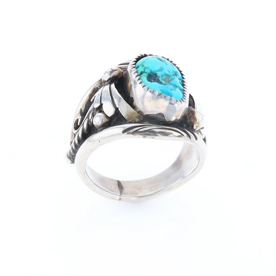 Navajo Turquoise and Feather Design Ring