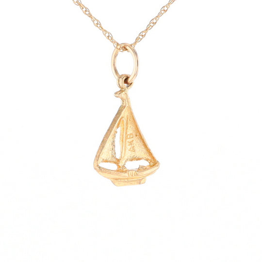 Yellow Gold Sailboat Pendant