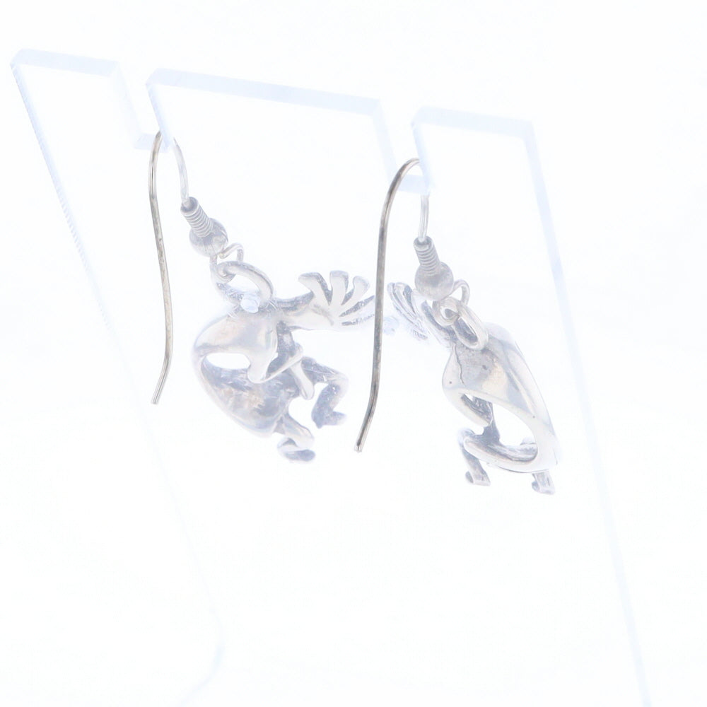 Silver Kokopelli Dangle Earrings