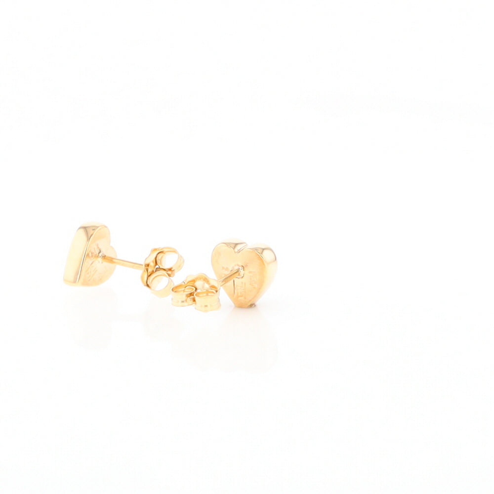 Gold Quartz Heart Stud Earrings - G2