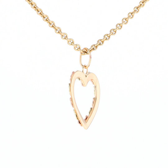 Black Hills Gold Heart Leaf Pendant