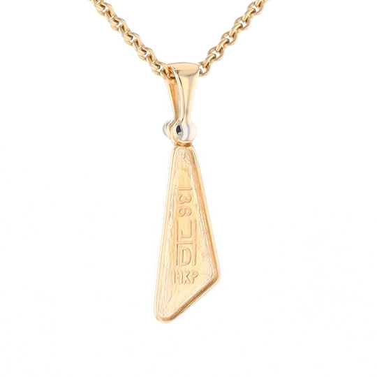 Triangular Gold Quartz Pendant - G2