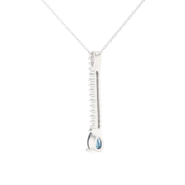 Pear Blue Sapphire Drop Pendant