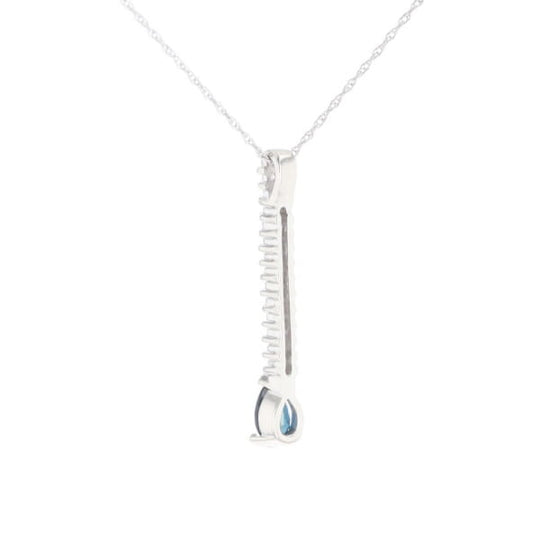 Pear Blue Sapphire Drop Pendant
